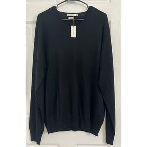Peter Millar Black Crewneck Long Sleeve Sweater 76%‎ Silk 20% Cotton 4% Cashmere